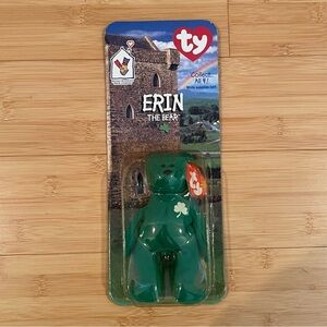 TY Beanie Green Baby Erin the Bear 1999 St. Patrick’s Plush Toy NIP